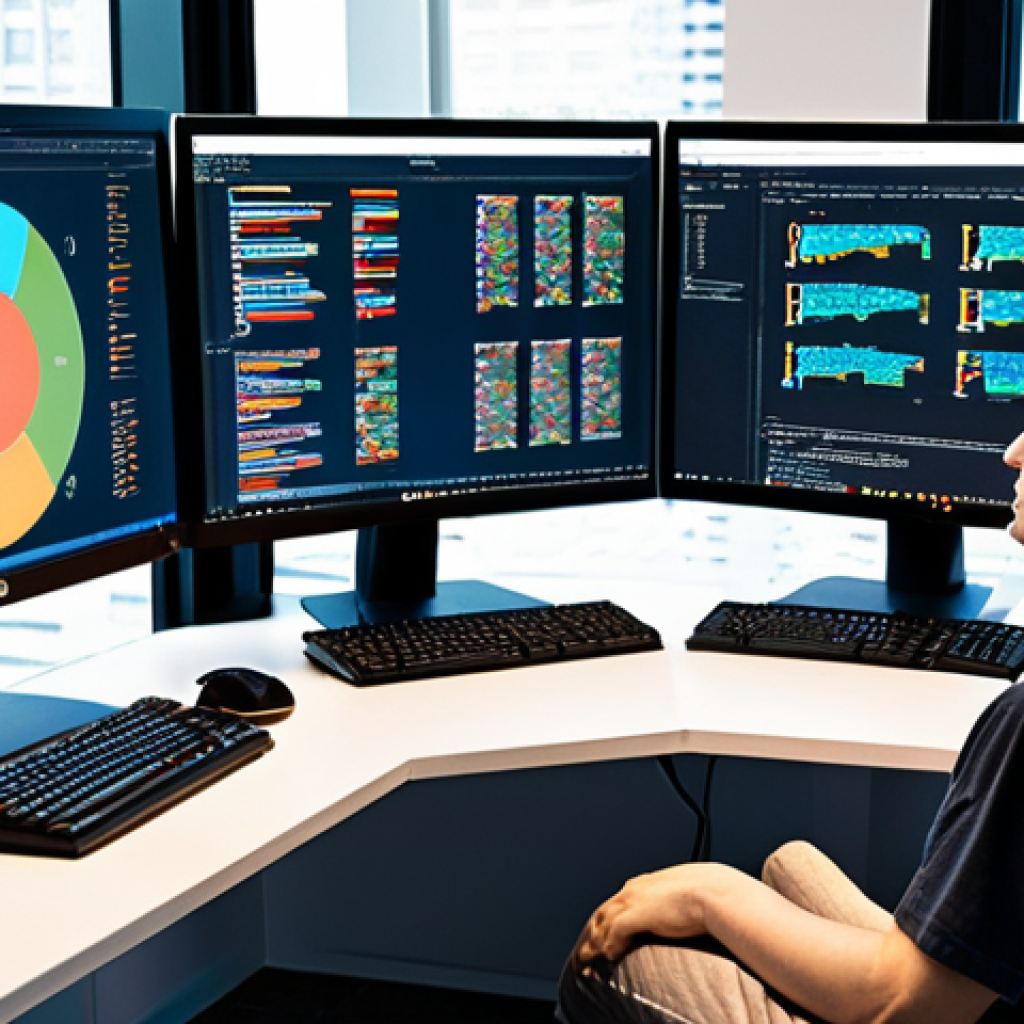 **Image:** A developer intensely coding in Python, surrounded by books on Machine Learning and Deep Learning. Multiple monitors display code and data visualizations. Emphasis on a modern, bright workspace.