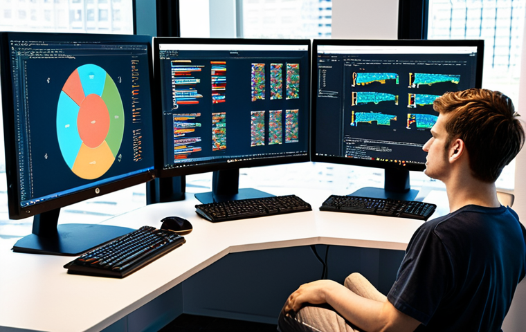 **Image:** A developer intensely coding in Python, surrounded by books on Machine Learning and Deep Learning. Multiple monitors display code and data visualizations. Emphasis on a modern, bright workspace.