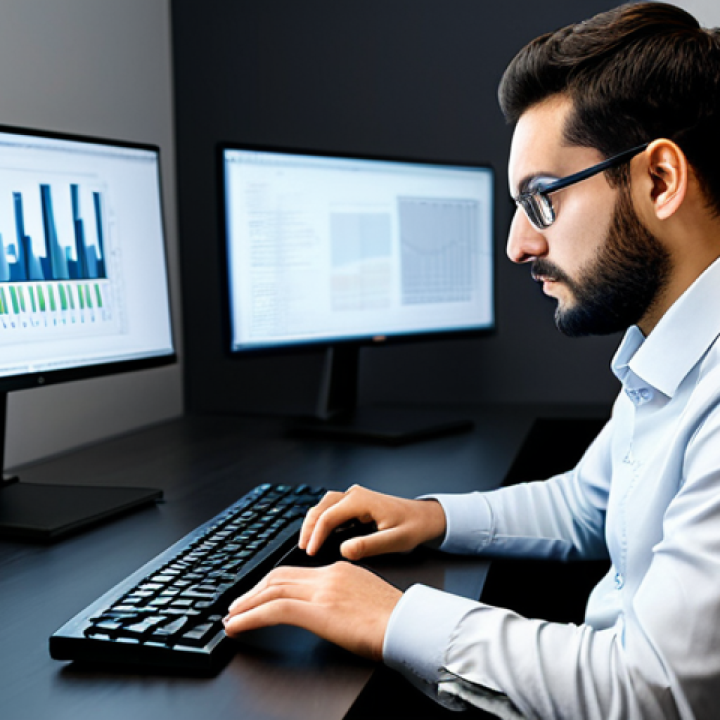 A focused artificial intelligence developer, fully clothed in professional business casual attire. They are intently studying lines of complex code and data visualizations on multiple high-resolution monitors in a sleek, modern tech office environment. A modest, steaming Italian coffee cup sits beside their keyboard. The developer exhibits perfect anatomy, correct proportions, and a natural pose, with well-formed hands properly positioned on a keyboard or mouse. The background features soft, ambient lighting and subtle abstract geometric art on the walls, reflecting a calm yet innovative atmosphere. Professional studio photography, high-resolution, sharp focus, natural colors, realistic render, appropriate content, safe for work, family-friendly.