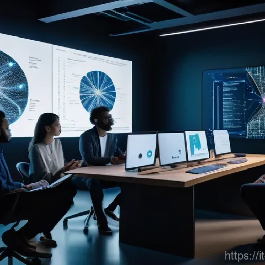 AI 개발 직무의 장점 - **Prompt:** A diverse group of young, enthusiastic AI professionals, including men and women of vari...