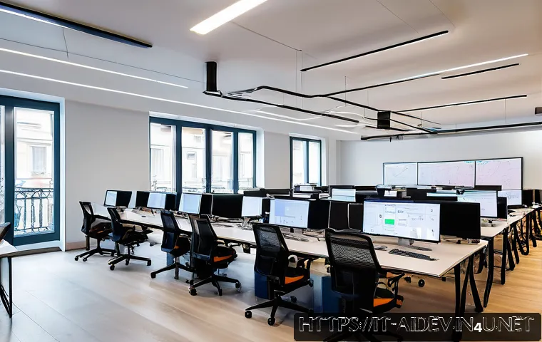 AI 개발자의 직무 특성 - A modern, vibrant office environment in Milan, Italy, featuring a diverse team of AI developers coll...