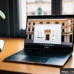 Home 21 인공지능 개발 툴 사용법 - A modern software developer workspace in Italy, featuring a sleek laptop displaying Python code and ...