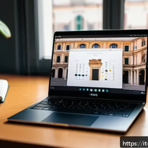 Home 33 인공지능 개발 툴 사용법 - A modern software developer workspace in Italy, featuring a sleek laptop displaying Python code and ...
